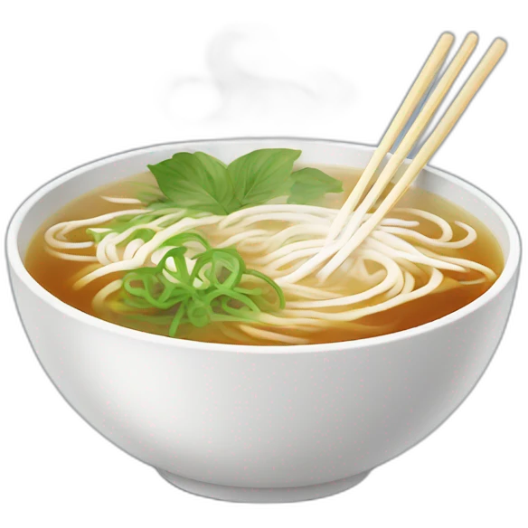 steaming bowl of pho emoji
