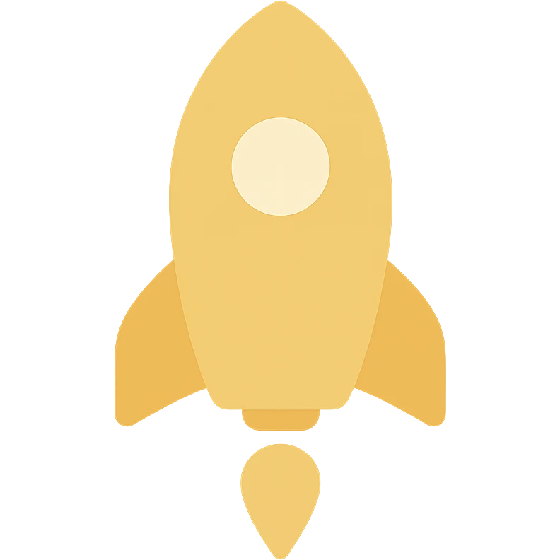 gold style icon of a rocket ship emoji