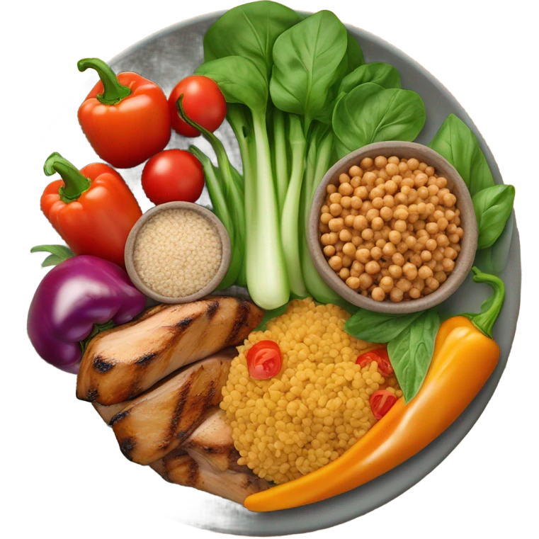 healthy plate of food emoji