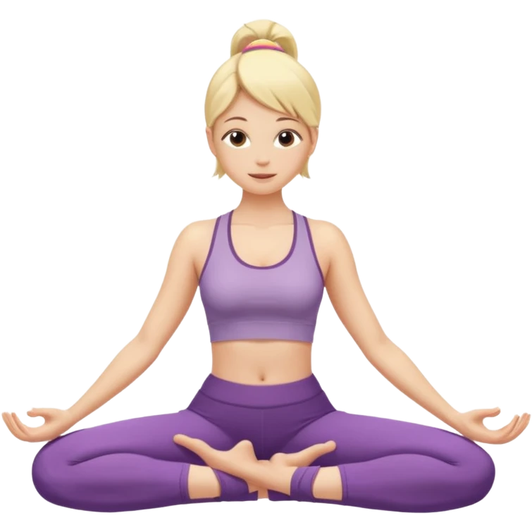 blonde girl doing yoga emoji