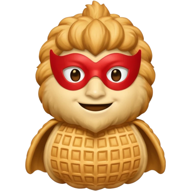 a hero who wear Waffle costume  with a hero mask  emoji