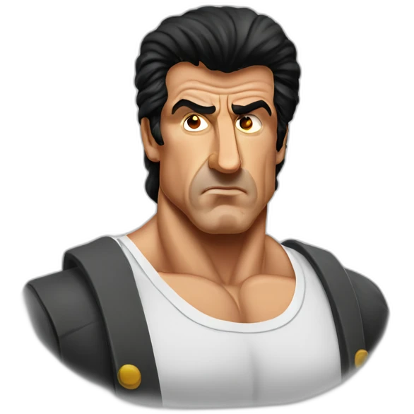 sylvester stallone serious cartoon wearing shirt emoji