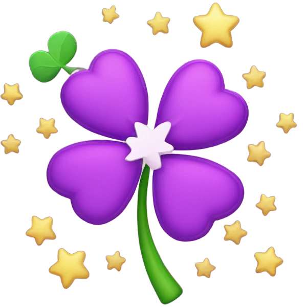 4 leaves clover with stars emoji