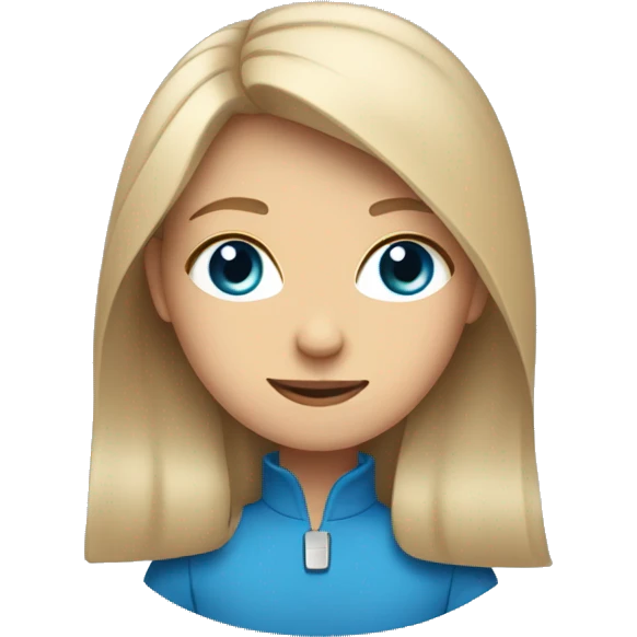 a girl with a two nate on each side is a lock of hair that sticks out in front, beige skin, blue eyes, thin face and thin eyes emoji