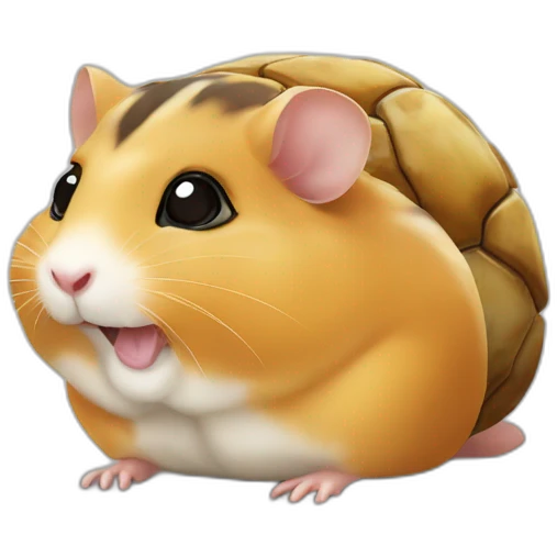 Un hamster sur une tortue emoji
