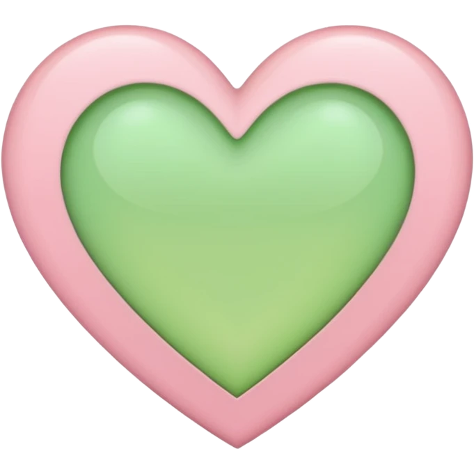 A half light green half light pink heart emoji