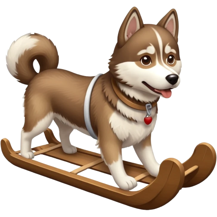 sled drives by dog emoji
