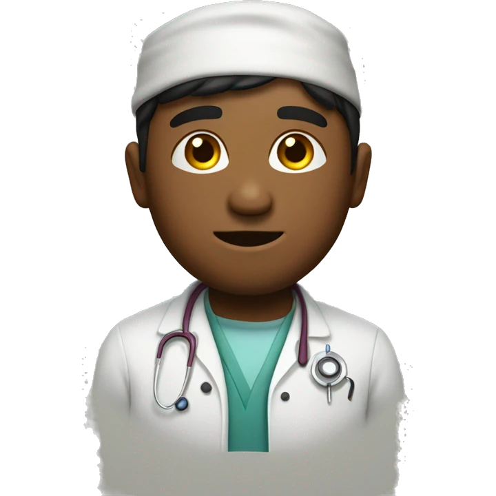 Northeastern man, strong in doctor's clothes emoji