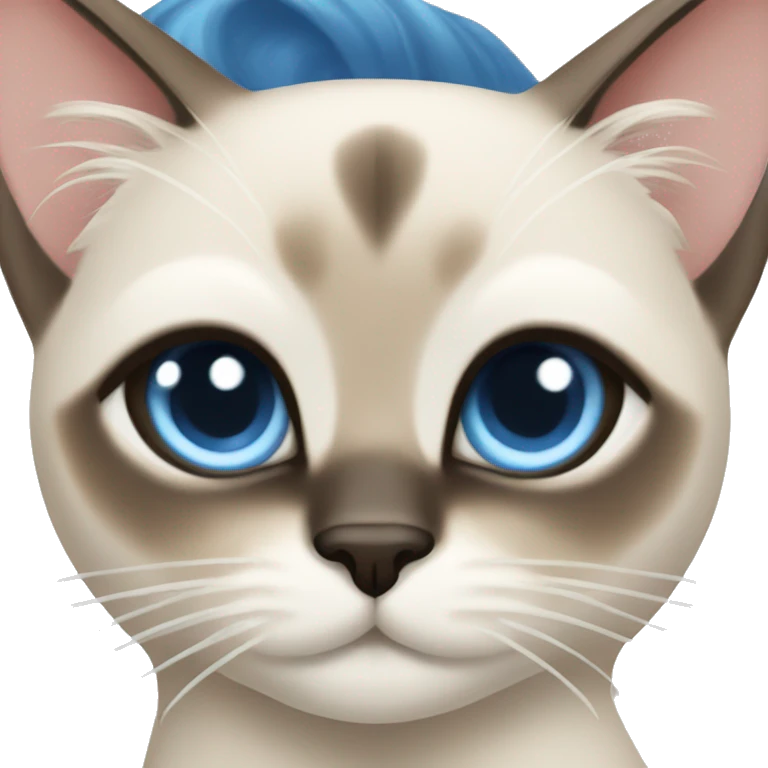 Siamese cat with blue eyes grooming  emoji