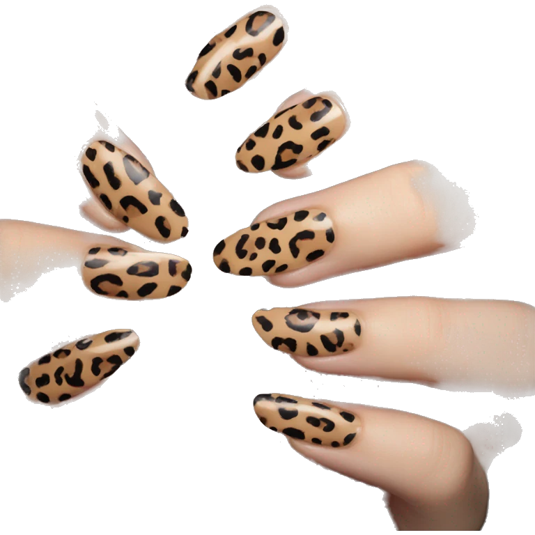 muted leopard print nails emoji