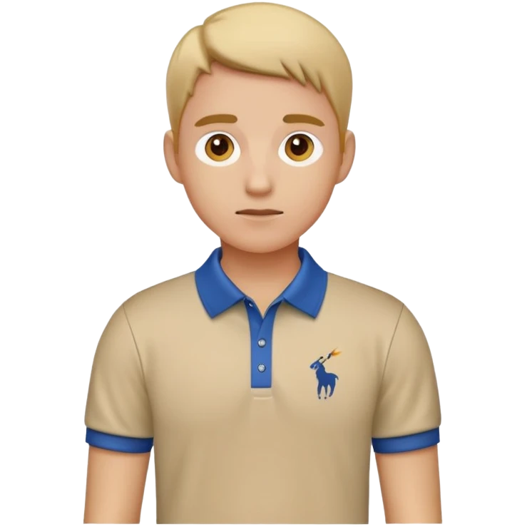 polo shirt with collar popped emoji