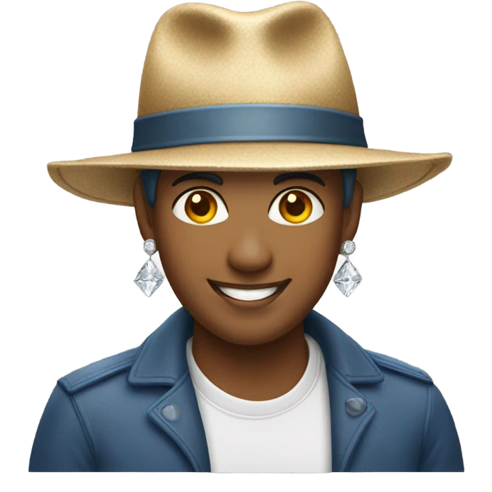 Me in a hat. Diamond earrings. smiling emoji