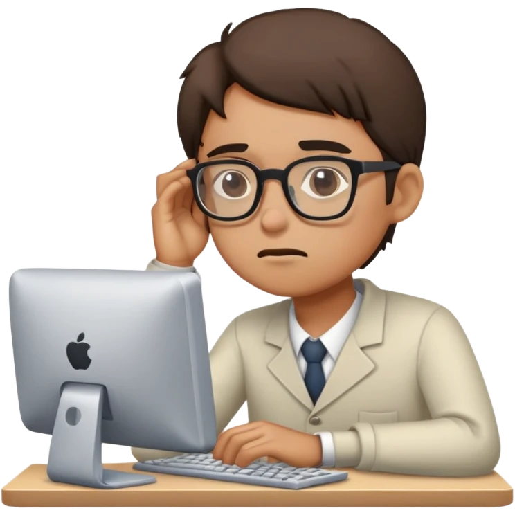 meme of tired person at computer  emoji