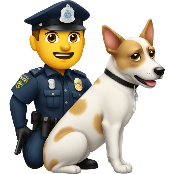 Policía con un perro  emoji