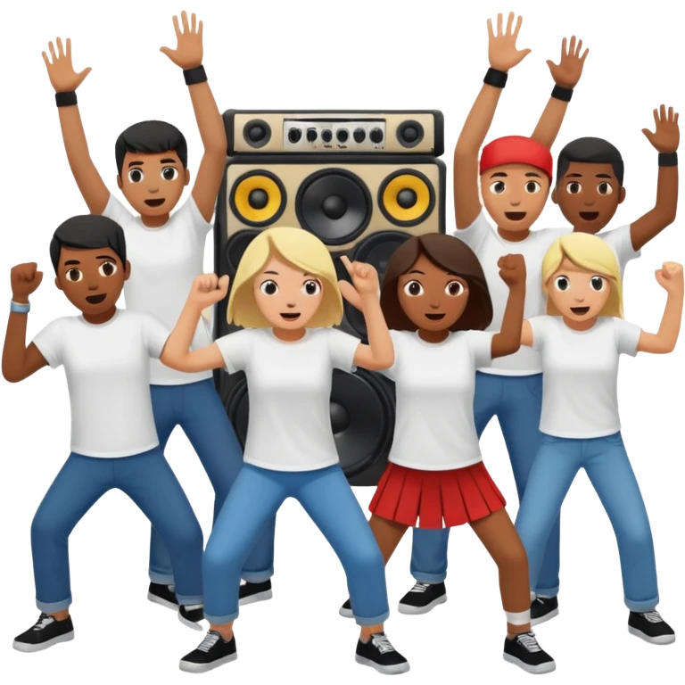 people moshing against a soundsystem emoji