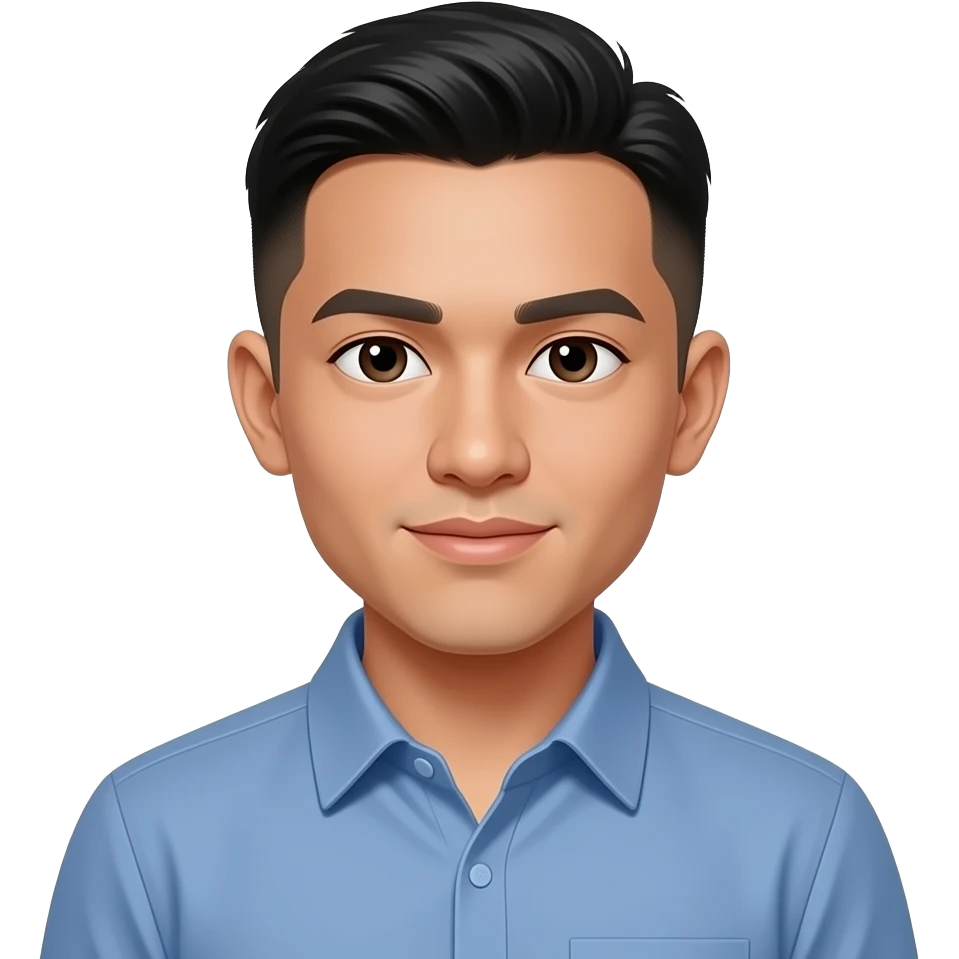 Filipino man 25 years old fade hair cut cleaned face emoji