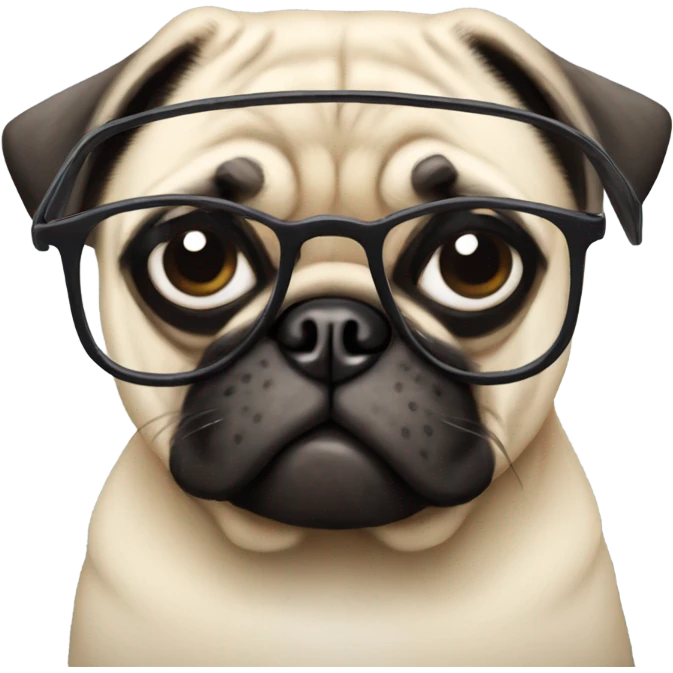 Pug wearing glasses  emoji