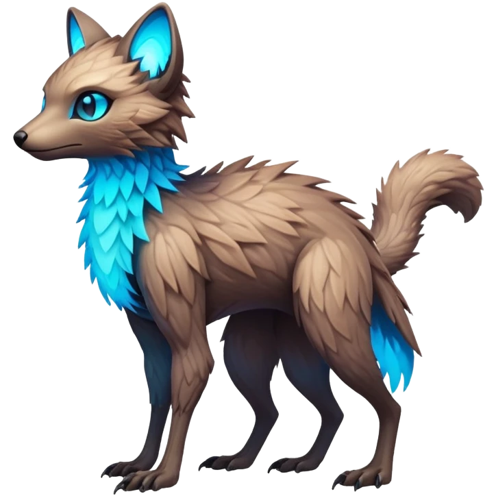futuristic lush warm-colored neon-colored Fakémon-Trico-creature (full body) emoji