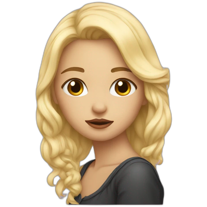 The woman blonde kiss the girl emoji