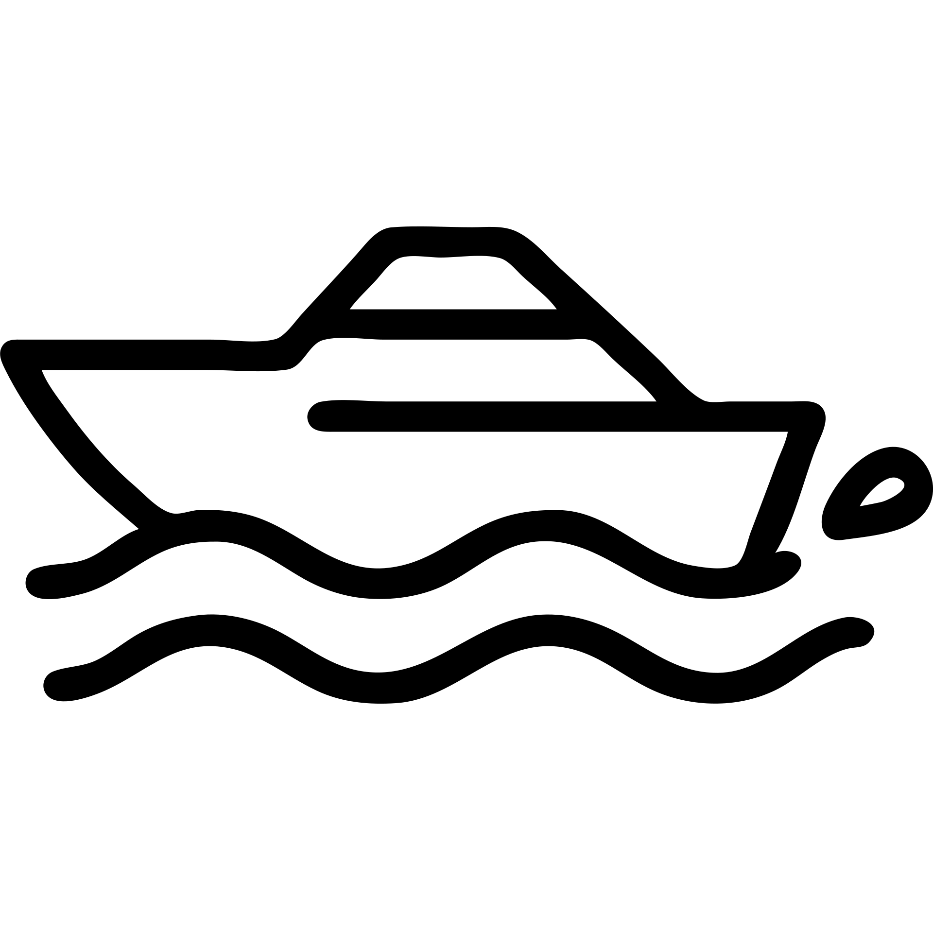 outline icon of a speedboat splashing water emoji