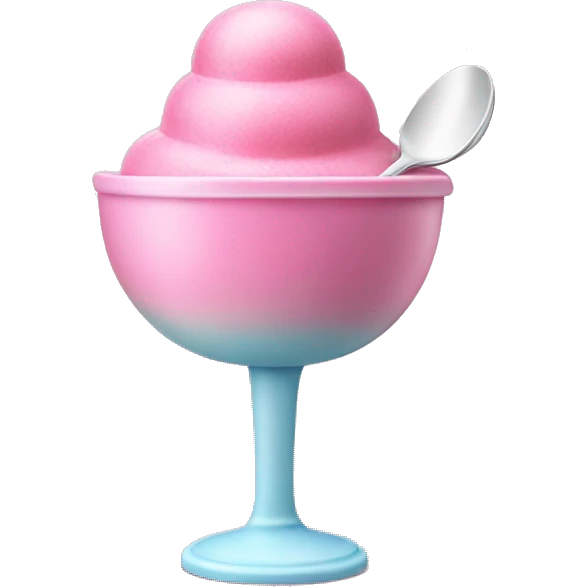 pink sorbet ice cream coupe with a small light blue spoon emoji