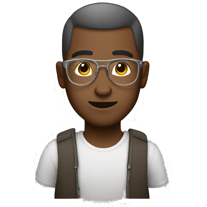 Buzz cut brun guy with glas emoji