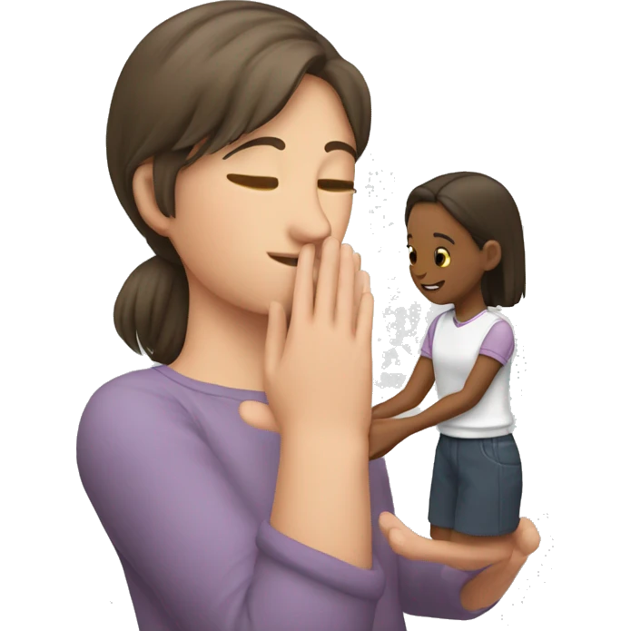 A hand pats a girl's head emoji