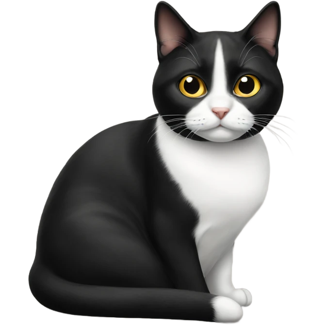 Tuxedo cat hungry emoji