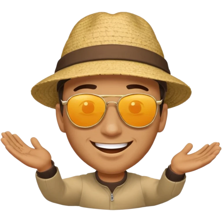 man happy satisfied with floatin arround emoji