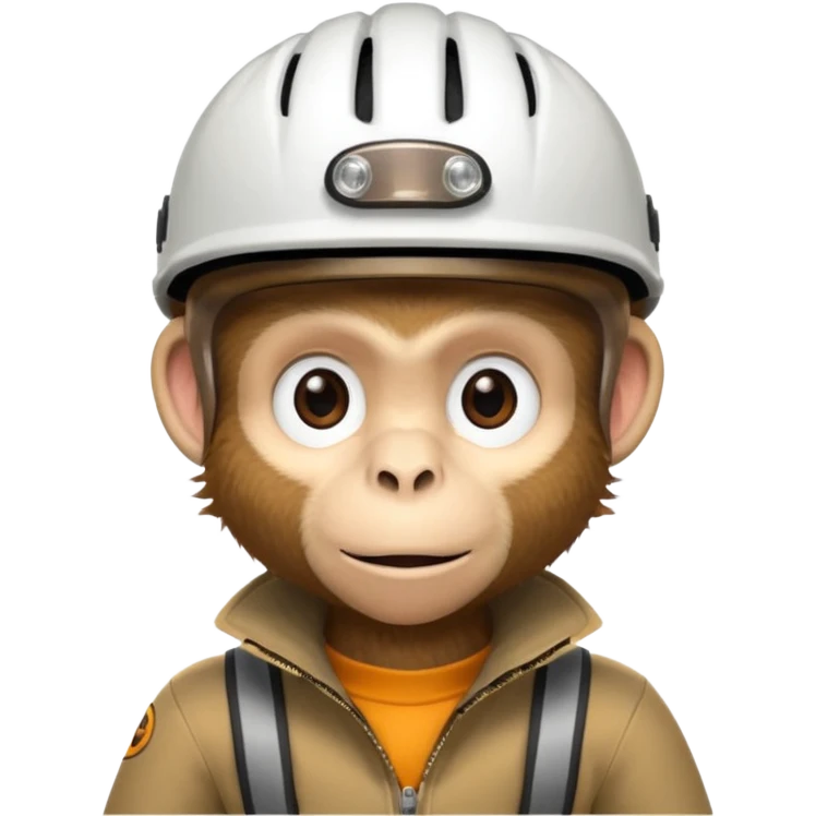 monkey with bicycle helmet emoji