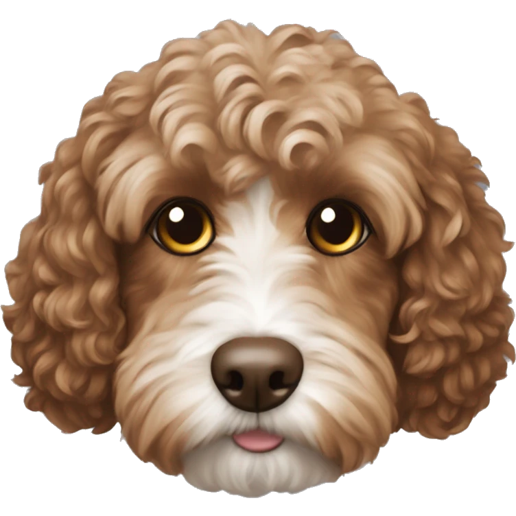 Cavaoodle dog with brown hair  emoji