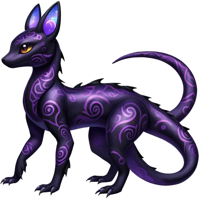 Nebulae Salandit-Umbreon-Fakémon-hybrid-creature (full body)  emoji