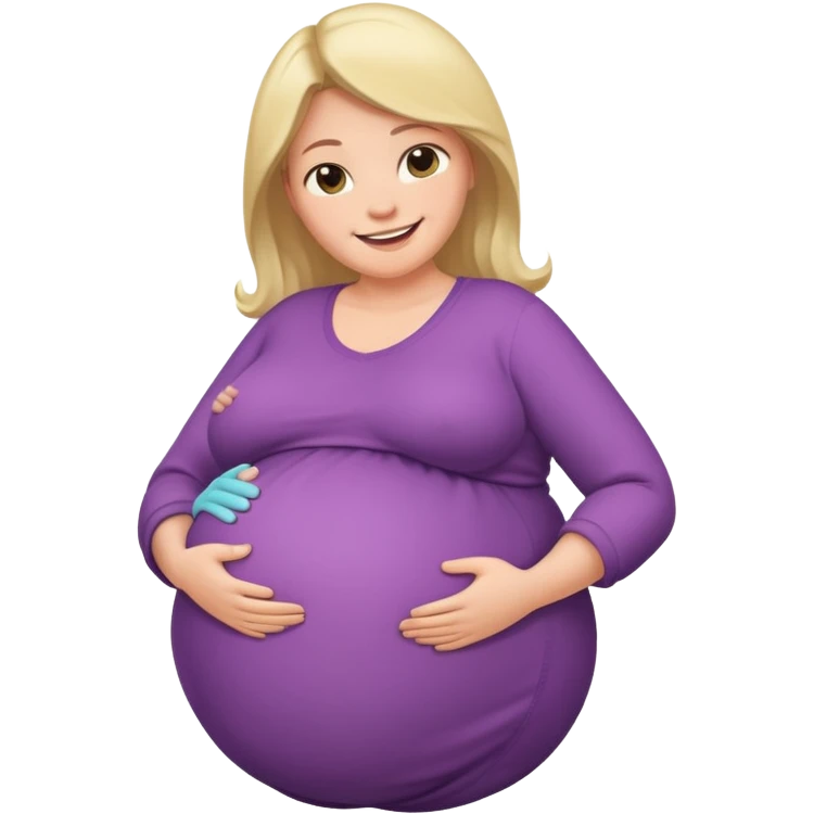 very heavily pregnant overdue woman with super  huge belly emoji