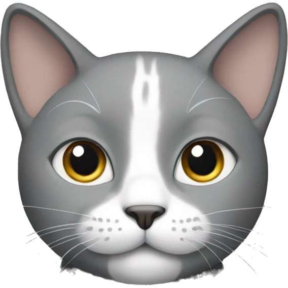 Gray cat with white paws and neck emoji
