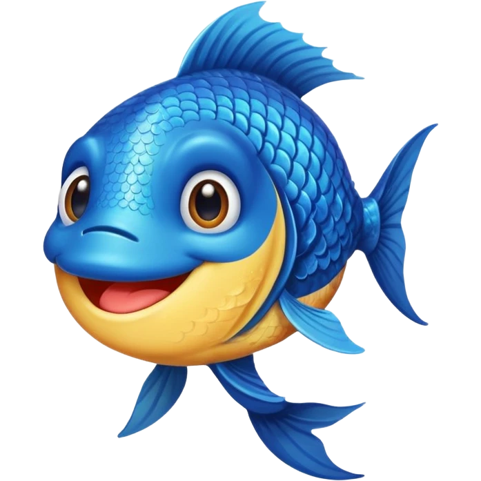 An sticker that’s a fish gooning emoji