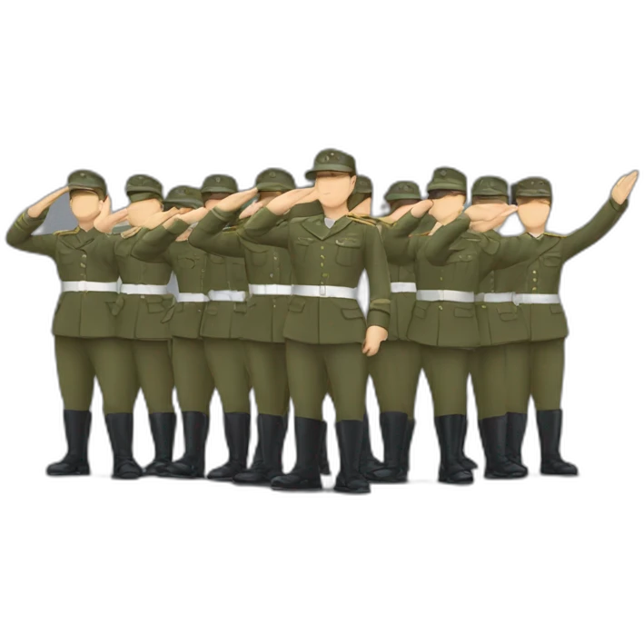 A line of soldiers saluting  emoji