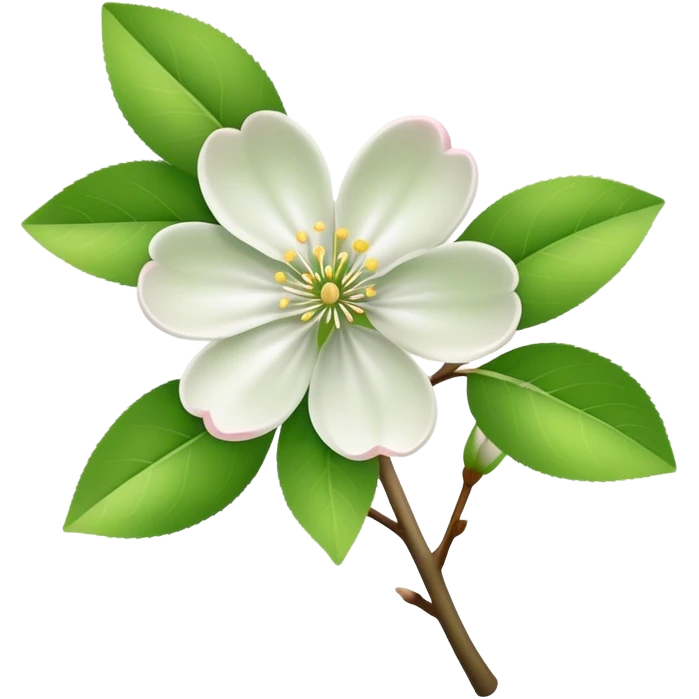 single Apple blossom, straight stem emoji