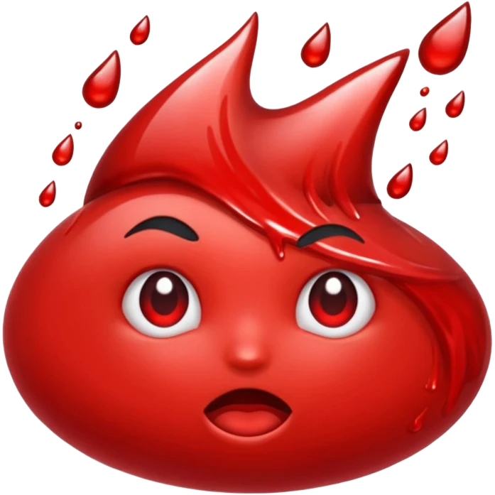 glitter red blood emoji
