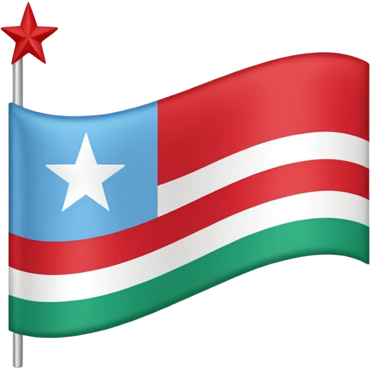Dagistan flag red down mid light blue and green above emoji