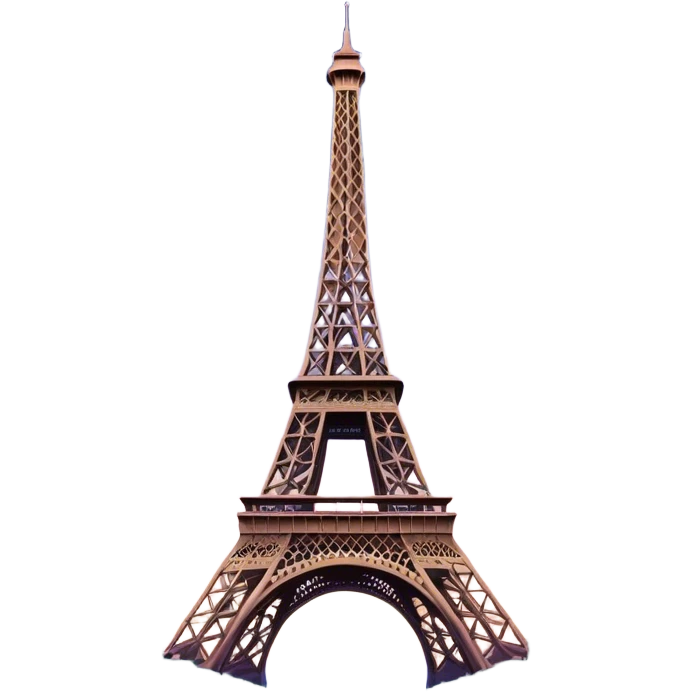 Cinematic Realistic Eiffel Tower Landmark Emoji, depicted with the iconic iron lattice structure against a twilight sky rendered with dramatic, luminous lighting and intricate detail. emoji