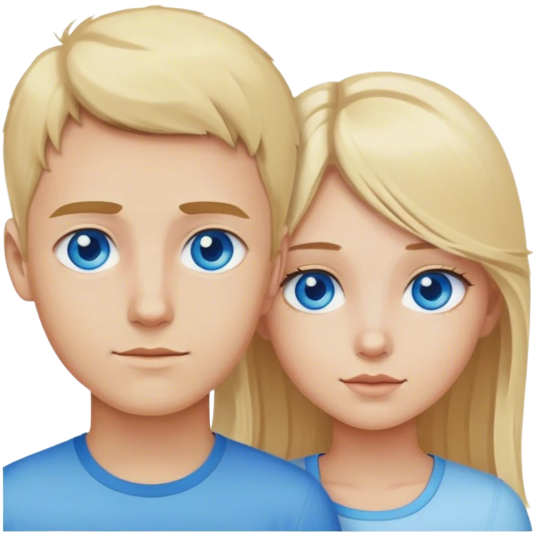 Blonde hair blue eyes brother and sister  emoji