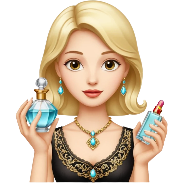 woman holding a perfume bottle emoji
