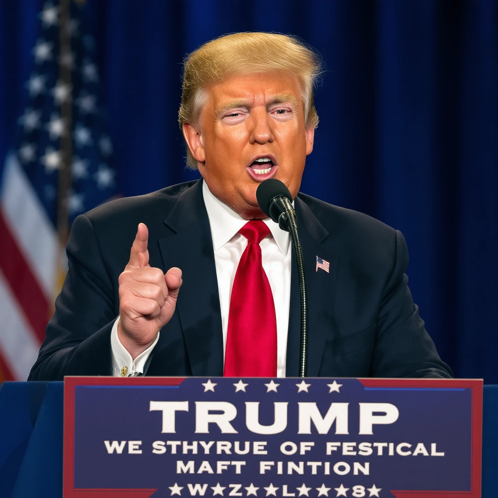 Donald Trump speaking at a rally emoji