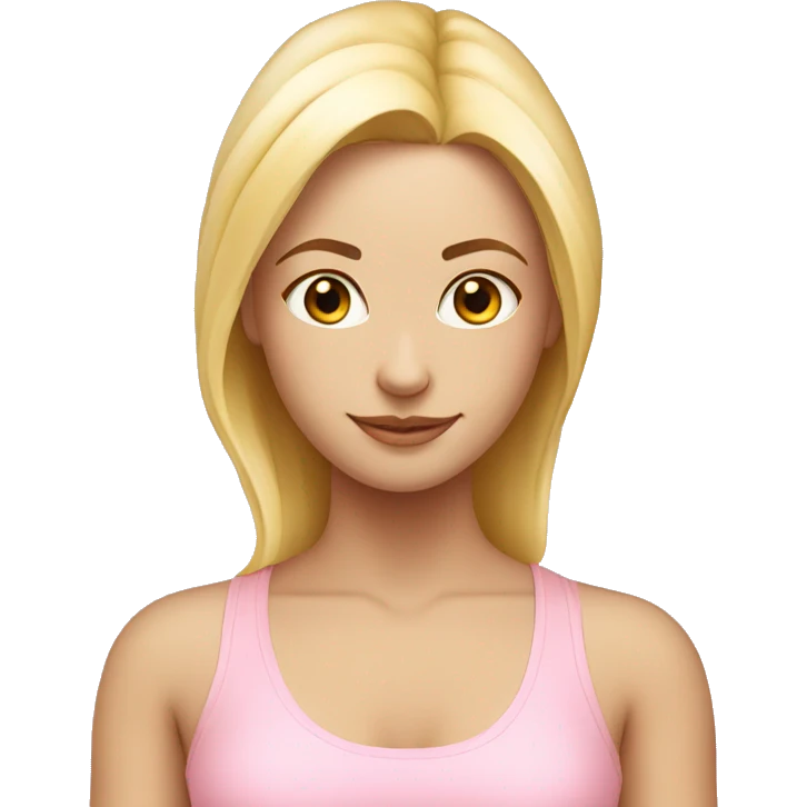 blonde yoga girl light pink clothes n emoji