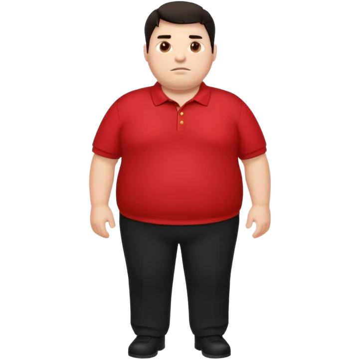 Super super Fat white guy the size of a hippo with dark hair in a red polo and black slacks emoji
