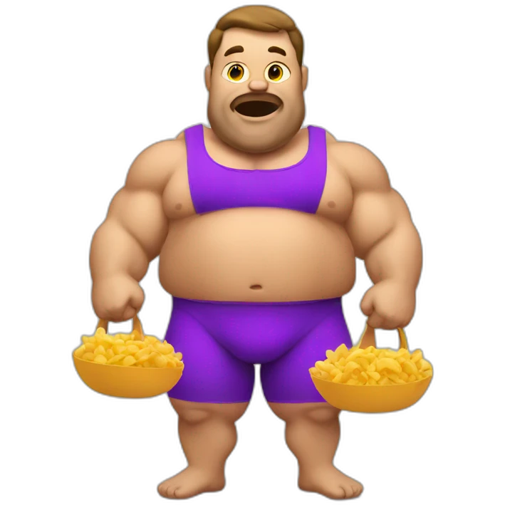 fat Bodybuilder eating emoji