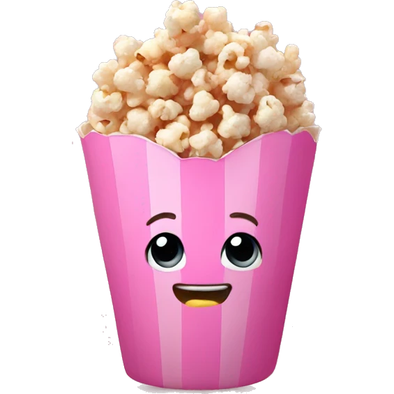 Pink popcorn emoji