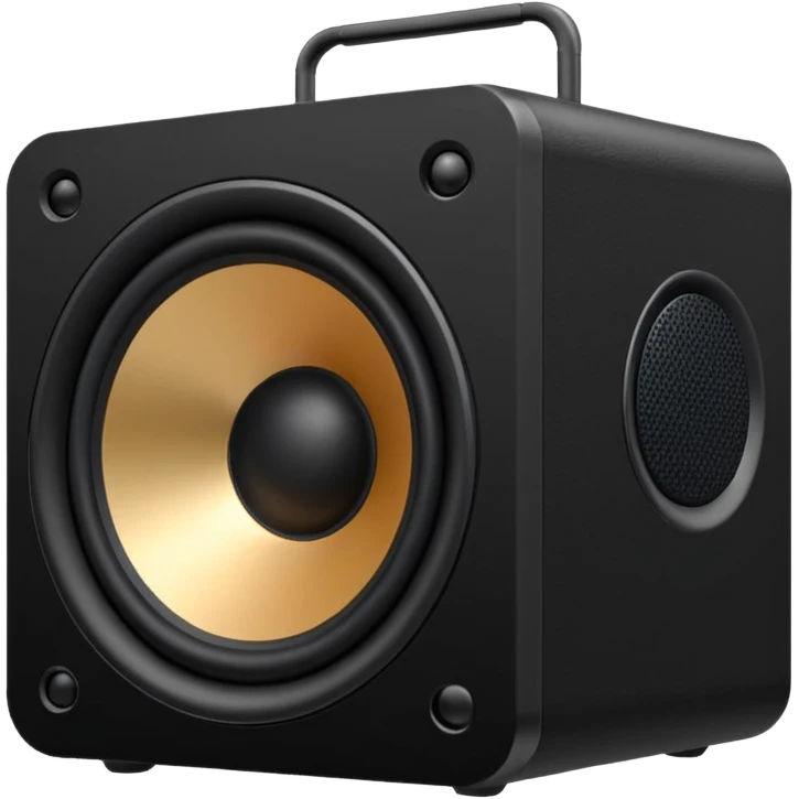 одна басс колонка с саббуфером, с видом в 3 четверти, очень простенькая emoji