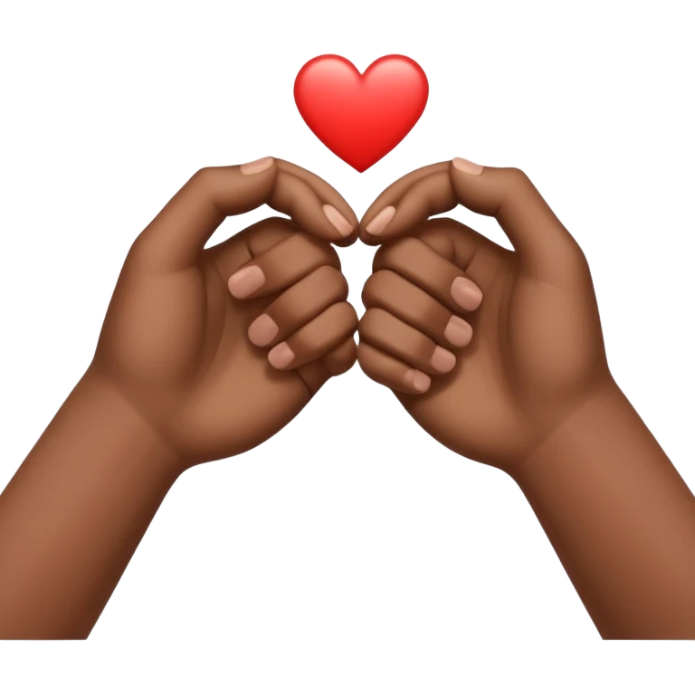 une main blanche et une main marron qui forme un coeur comme ça 🫶🏾 emoji