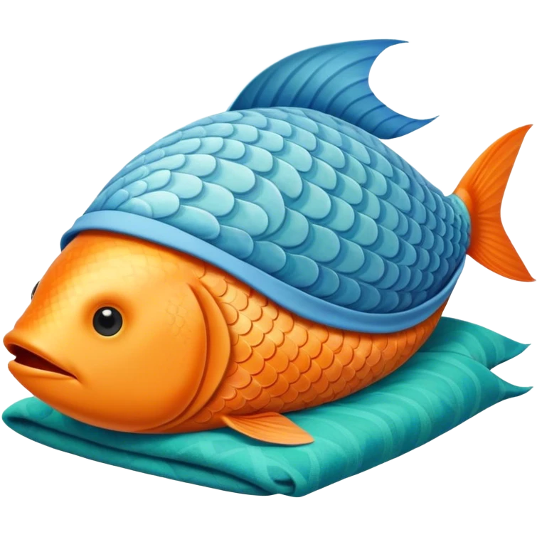 Fish sleeping in bed emoji